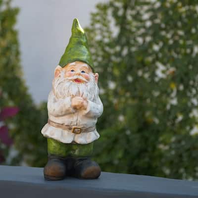 Gnome Folding Hands Looking Up Garden Statue