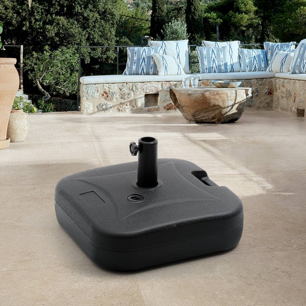 VredHom 53lb Heavy Duty Fillable Umbrella Base - 17.7" L x17.7" W x 14.6" H