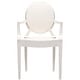preview thumbnail 22 of 22, Stackable Acrylic Dining Chair, Oval Back Ghost Kitchen Patio Vanity Armchair for Indoor or Outdoor Use, Clear