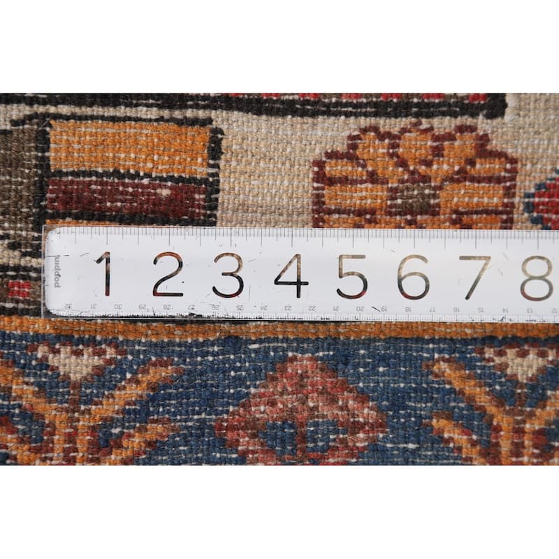 Garden Design Bakhtiari Vintage Persian Rug Handmade Wool Carpet - 6'10" x 9'4"