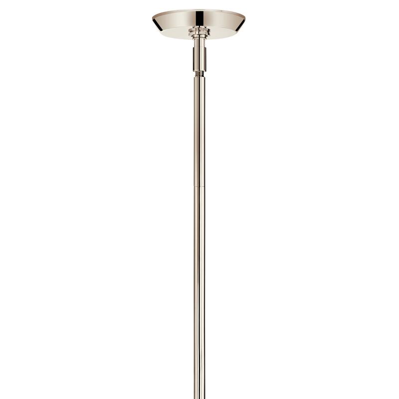 Cassius 39.5 Inch 4 Light Convertible Chandelier with Opal Glass in Polished Nickel
