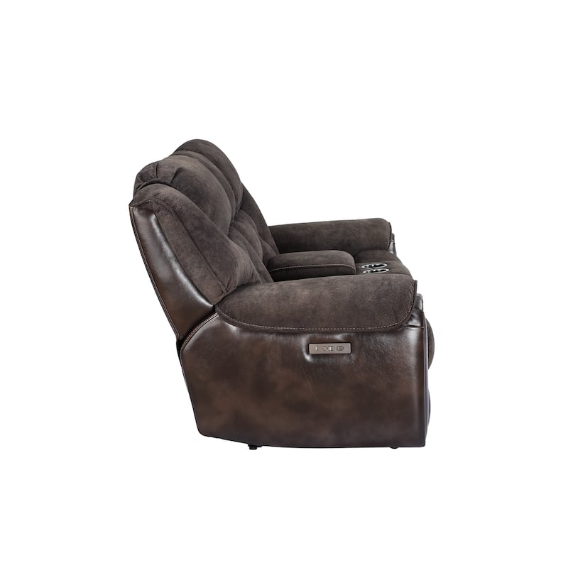 Easycare Loveseat with Pleated BackUltraPlush Fabric,LeatheretteMultiFunction DropDown