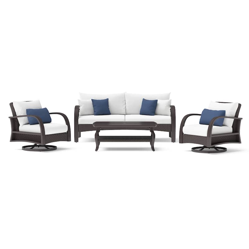 Barcelo 4 Piece Sunbrella Outdoor Patio Motion Seating Set with Table