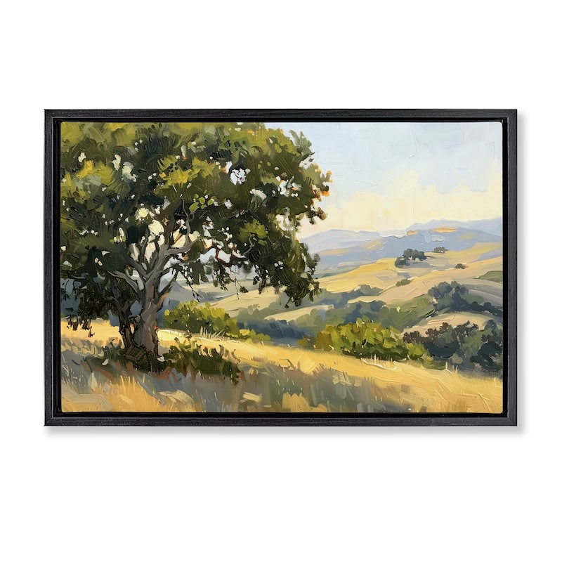 Stupell On The Hilltop Scenery Framed Floater Canvas Wall Art Design By LSR Creative Studio - 31 x 21 - Black