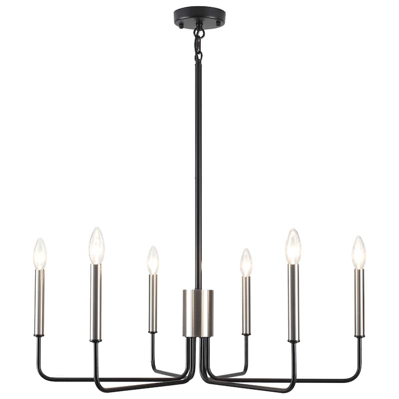 6-Light 29.52-inch Farmhouse Candle Chandelier for Foyer Kitchen Bedroom