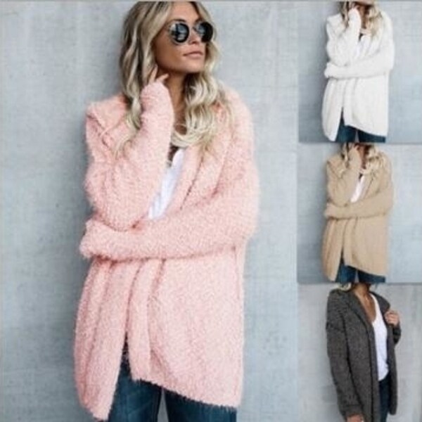 sherpa long cardigan