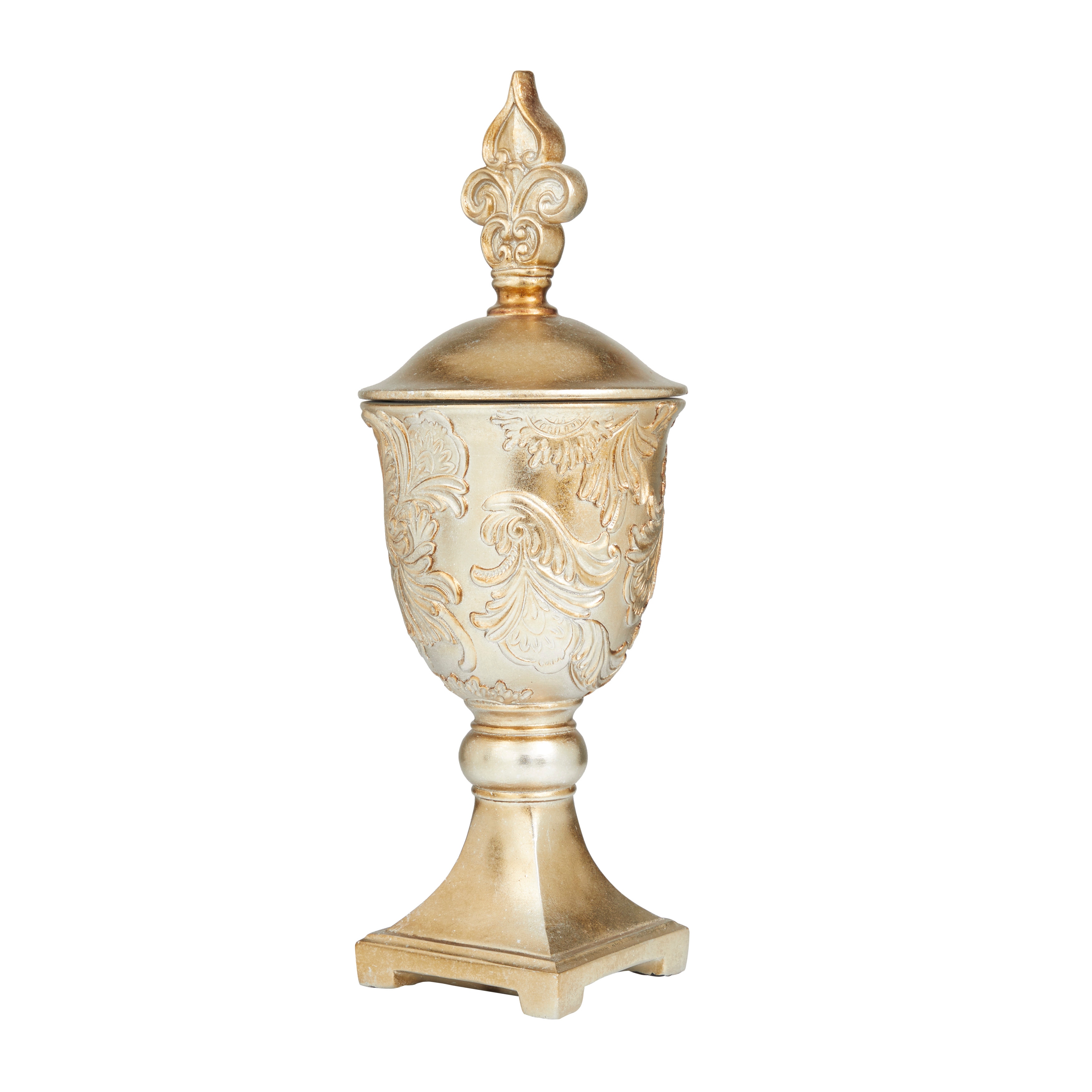 Gold Polystone Traditional Decorative Jar 19 x 7 x 7 - 7 x 7 x 19