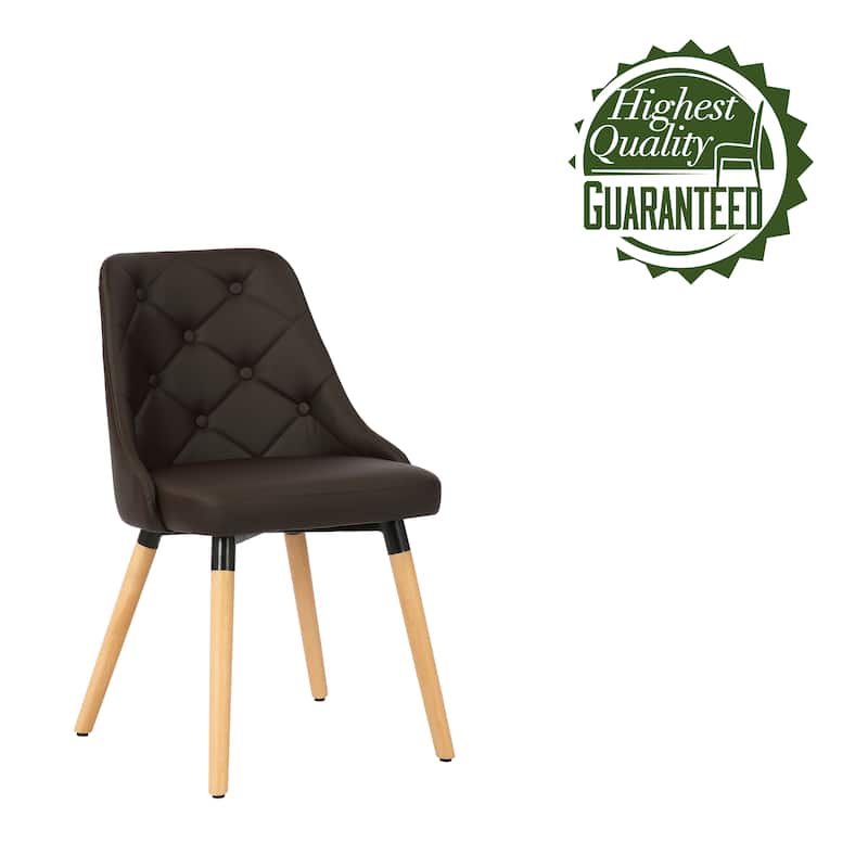 Porthos Home Dakari Dining Chairs, PU Leather Upholstery, Wooden Legs