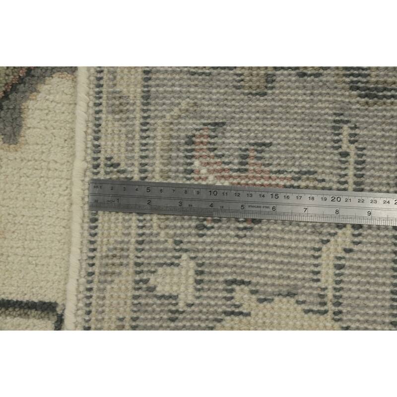 All-Over Floral Wool Oushak Indian Area Rug Hand knotted Geometric Carpet - 8' 10'' X 5' 11''