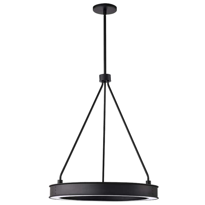 Longford 20 Inch LED Pendant Textured Black Acrylic Lens - Textured Black