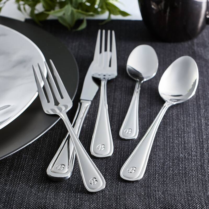RiverRidge Marina Stainless Steel 46-piece Monogrammed Flatware Set