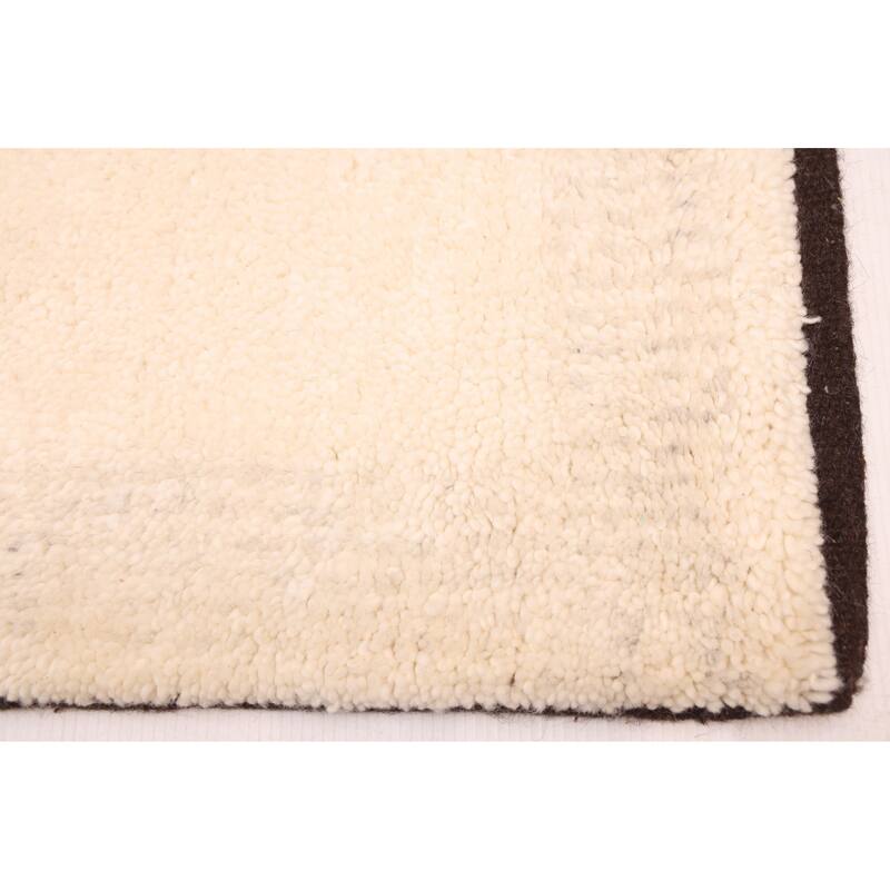 ECARPETGALLERY Hand-knotted Tangier Cream Wool Rug - 5'2 x 8'1