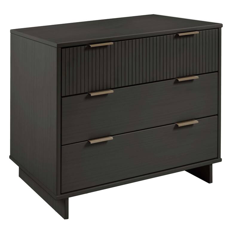 Manhattan Comfort 3-Piece Granville Modern Solid Wood Tall Chest Double Dresser Set