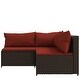 preview thumbnail 28 of 100, vidaXL Patio Corner Sofa with Cushions Black/Brown/Gray Poly Rattan