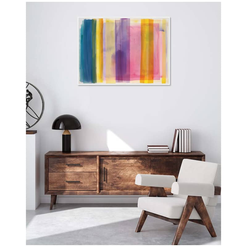 Kate and Laurel Sylvie Vibrant Lines II Framed Canvas by Amy Lighthall