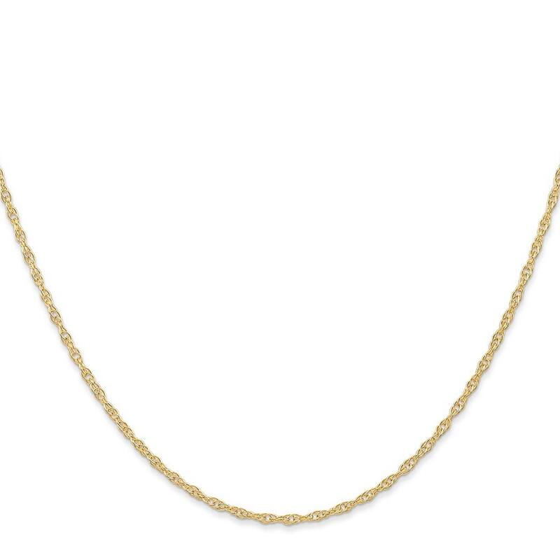 Curata 14k Yellow Gold Carded 1.15mm Cable Rope Chain Necklace (Spring Ring) Options: 16 18 20 24