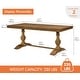 preview thumbnail 12 of 16, 74.8-inch Long Vintage Farmhouse Dining Table for 6-8 People,Sturdy Wooden Frame,Solid Wood Double Pedestal Legs