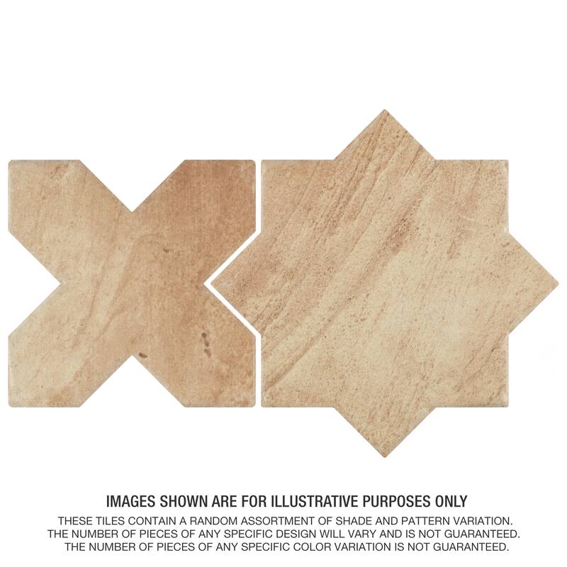 Merola Tile Tech Land Star Fire/Cross Fire 6" x 12" Porcelain Floor and Wall Tile - 2 Tiles