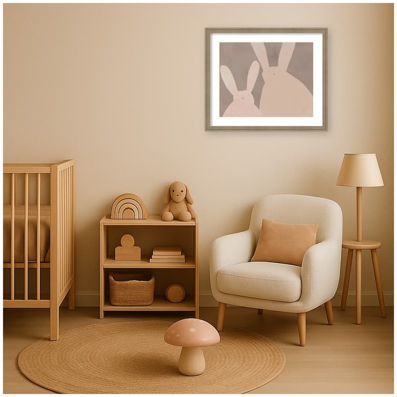 Kate and Laurel Bunny Mama and Baby II by Alicia Abla Framed Wall Art Print