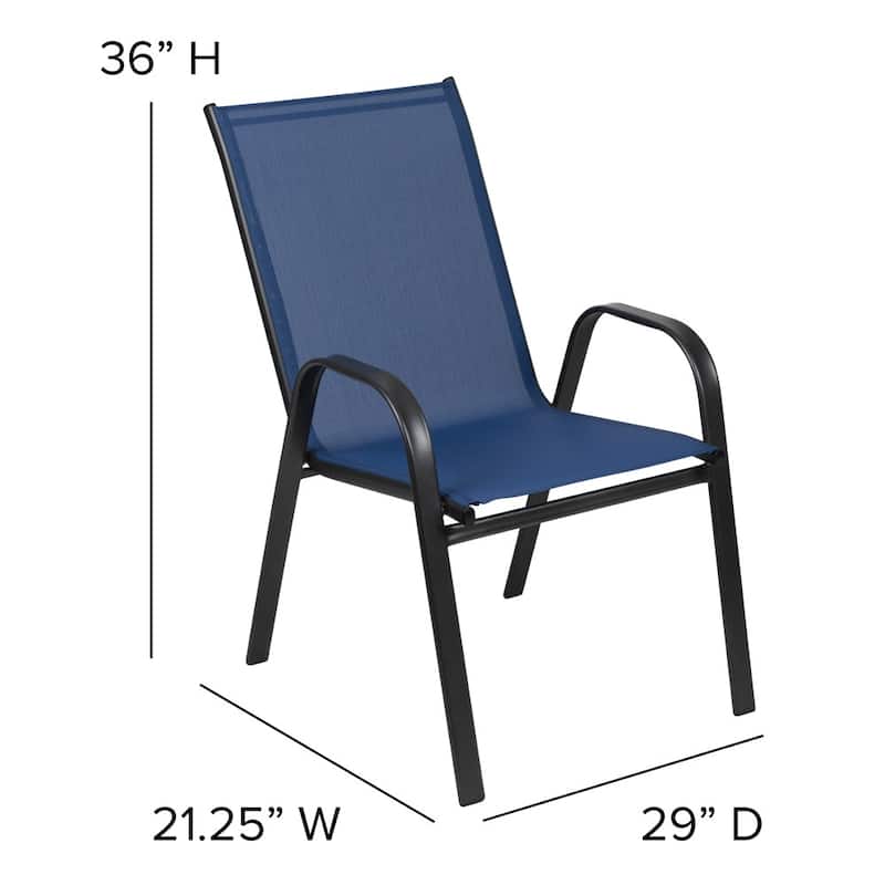 Outdoor Stacking Sling Patio Chairs (Set of 4)