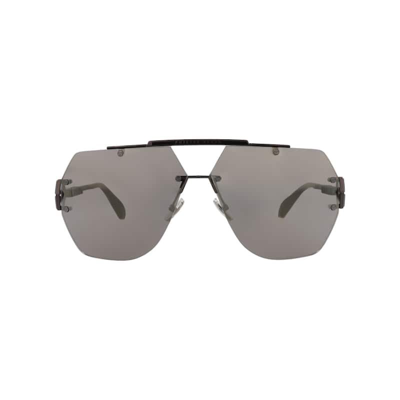 Philipp Plein Aviator-Frame Metal Sunglasses - Black Black Smoke - Multi - Grey Lens