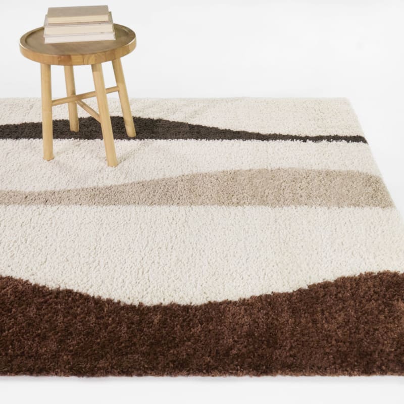 Gwendolyn Abstract Waves Area Rug - Rust - 5'3" x 7'