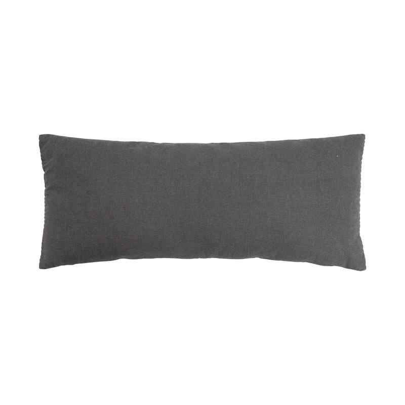 Cotton Lumbar Pillow with Gold Thread Embroidery and Rope Applique