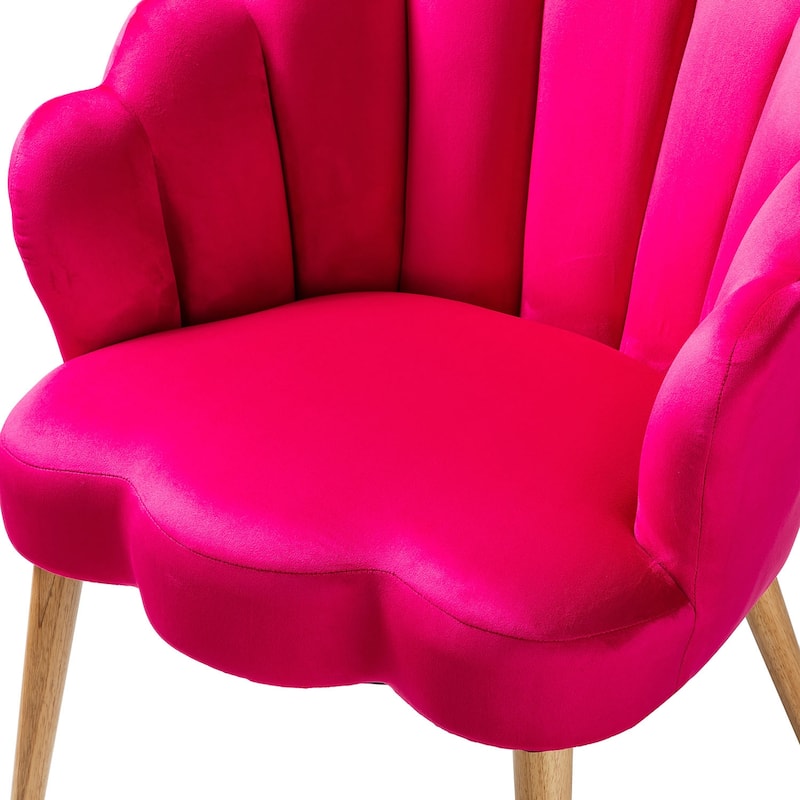 Eleanora Morden Scalloped Velvet Arm Chair with Tufted Back by HULALA HOME