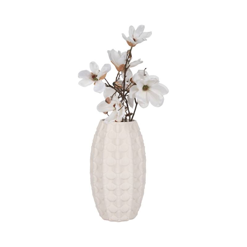 Sagebrook Home Alexander 3D Printed Vase, Ivory/Beige, Bud