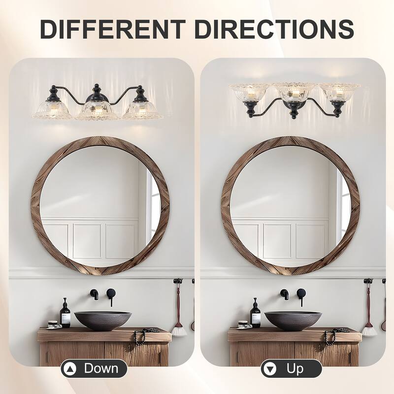 Modern Vanity Light with Crystal Glass Shade