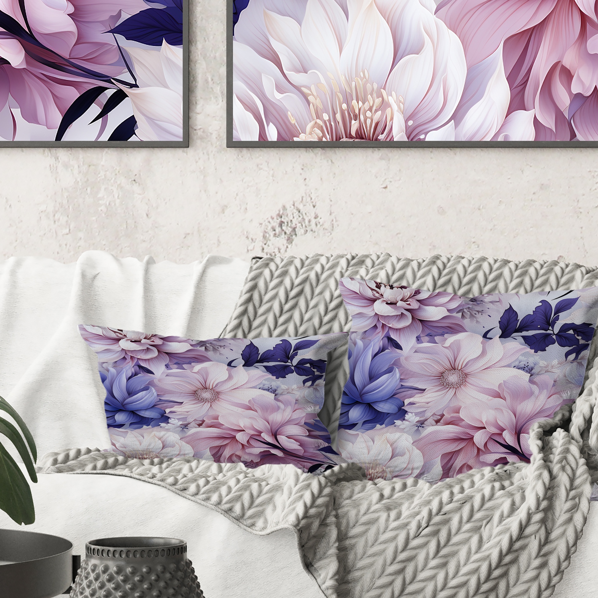 Purple Floral Throw Pillows Bed Bath Beyond