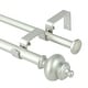 preview thumbnail 20 of 28, Modern Round Urn Adjustable Drapery Double Curtain Rod 28"-48" - Antique Silver/Pewter