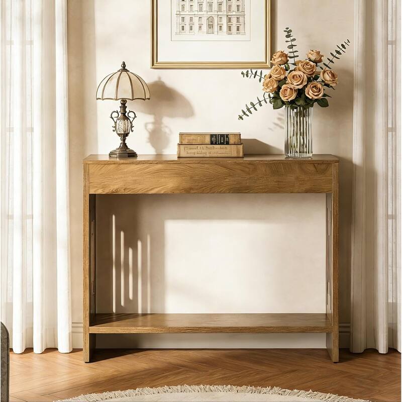 41.3-Inch Console Table Behind Couch, Small Sofa Table with Storage Shelves for Living Room, Entryway, Hallway, Foyer, Entrance
