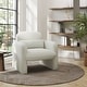 preview thumbnail 9 of 14, Roundhill Furniture Dylan Modern Upholstered Barrel Armchair, Cream White