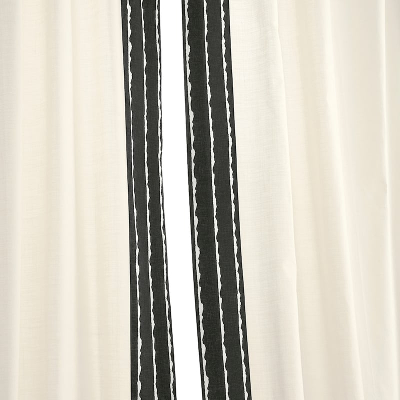 Exclusive Fabrics Sharkskin Bordered Cotton Semi Sheer Curtains (1 Panel)
