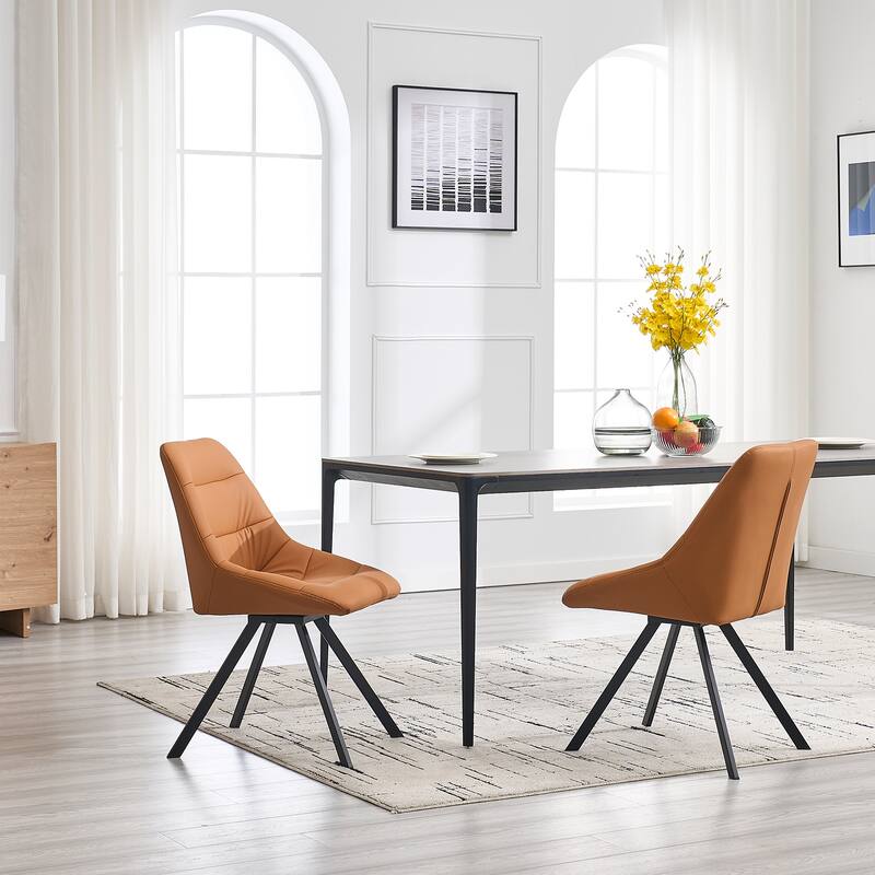 Dining Chair,Thickened fabric chairs with metal legs Set of 2