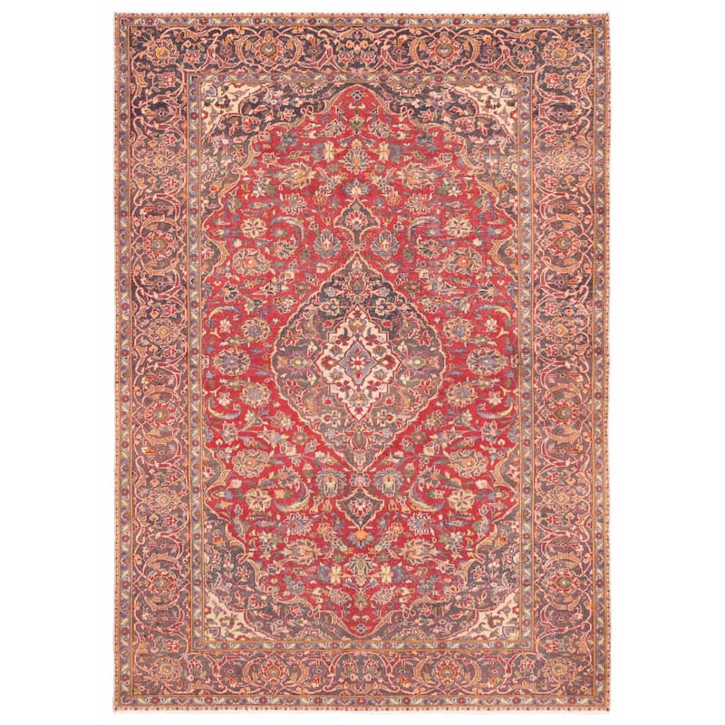 ECARPETGALLERY Hand-knotted Antalya Vintage Red Wool Rug - 6'7 x 9'5