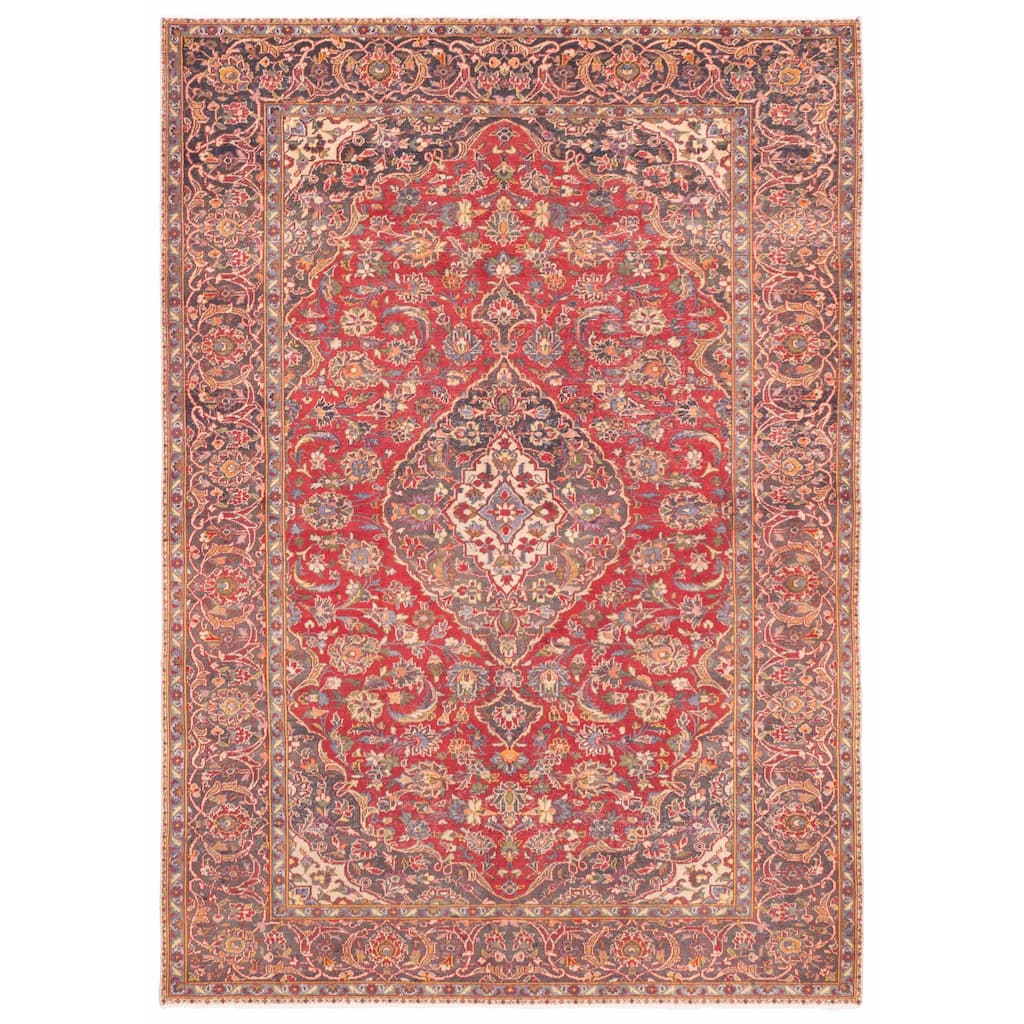 ECARPETGALLERY Hand-knotted Antalya Vintage Red Wool Rug - 6'7 x 9'5