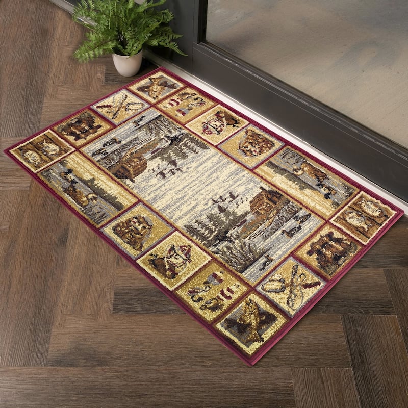 Nature's Nest GC_CBL3003 Multi Lodge Area Rug