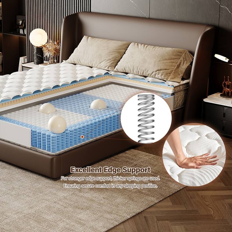 Twin Size Mattress 12 Inch Hybrid in a Box with Memory Foam and Pocket Spring for Pressure Relief