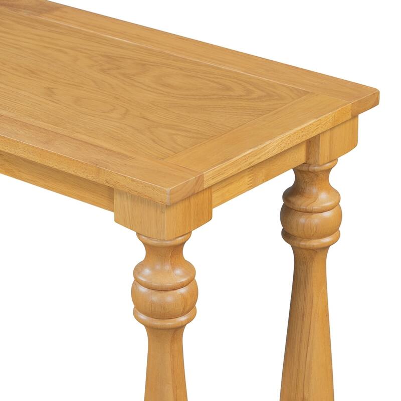 Living Room Vintage Wood Console Table with Bottom Shelf