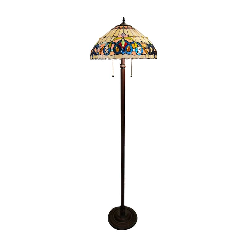Tiffany-Style Victorian Design 2-light Floor Lamp