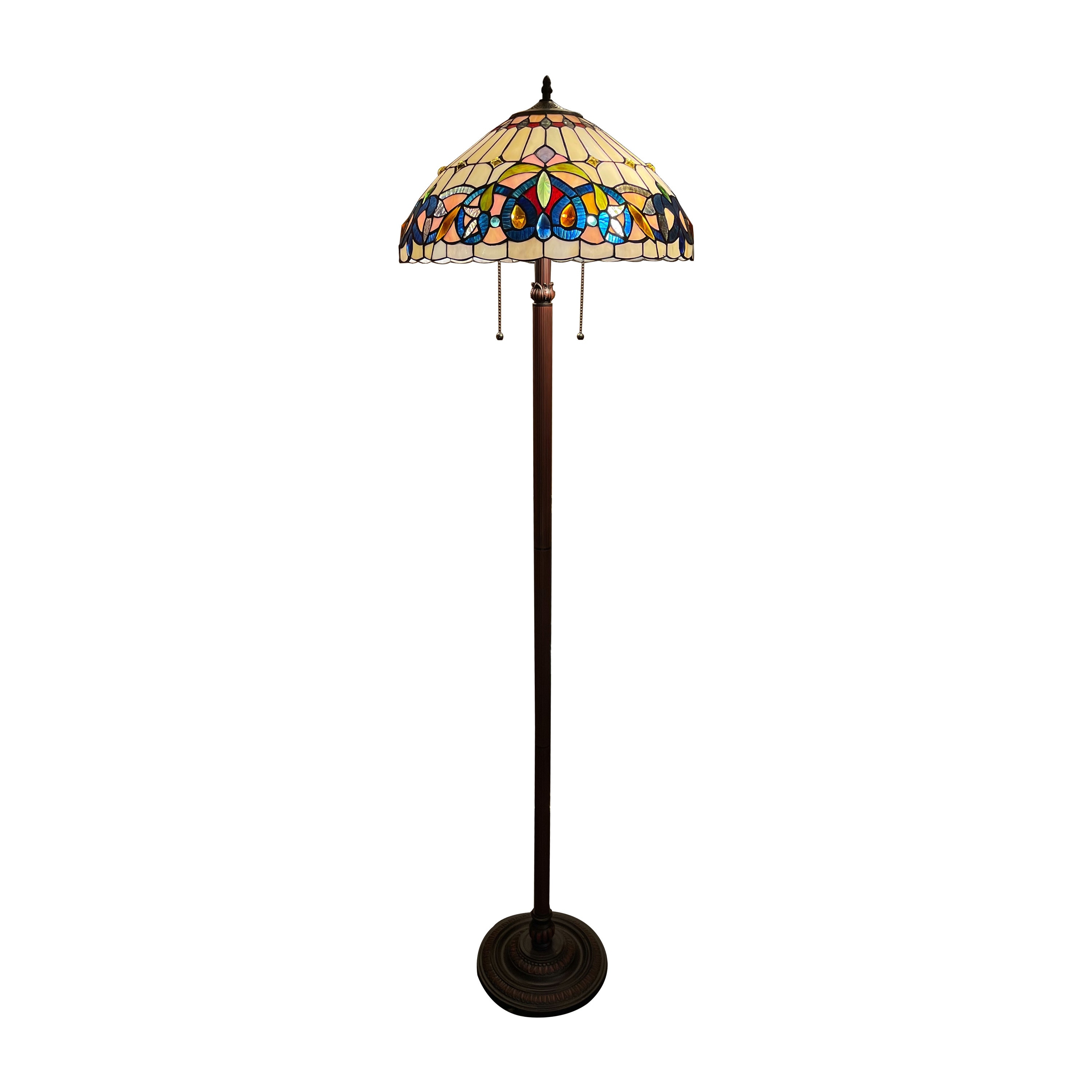 Tiffany-Style Victorian Design 2-light Floor Lamp