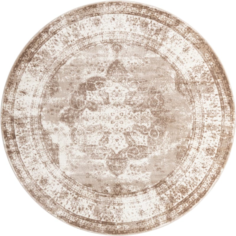 Transitional Fredo Collection Area Rug - 10'2" Round - Beige