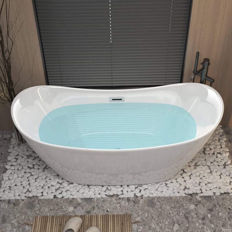 GDFStudio - Juliette Modern Freestanding Soaking Tub with Ergonomic Spa-Style Comfort - 59 "Acrylic freestanding tub