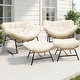 preview thumbnail 39 of 44, Oversized Indoor Outdoor Royal Papasan Rocking Chair, Patio Egg Rocker with Cushions, 450 lb Capacity