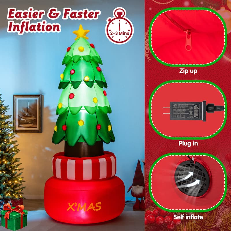 Gymax 8FT Tall Christmas Inflatables LED Lighted Xmas Inflatable - See Details