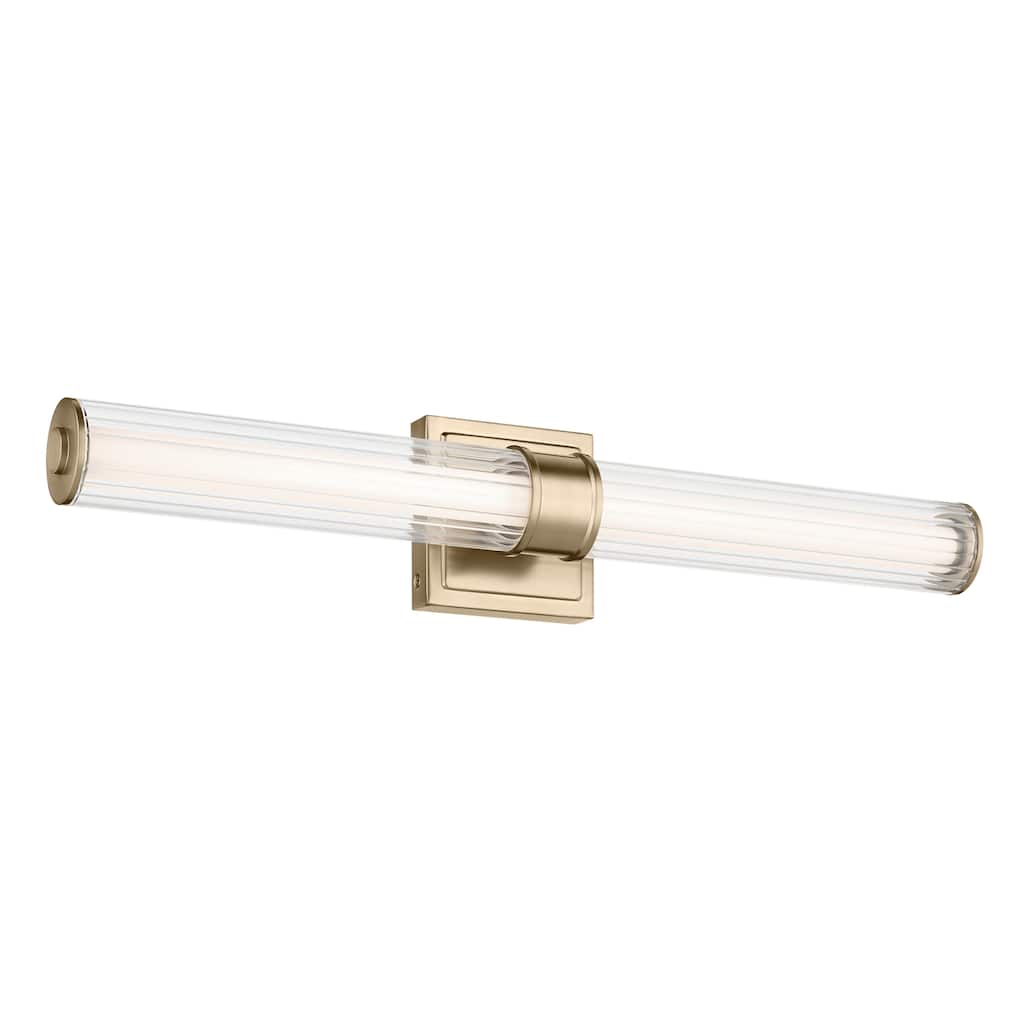 Kichler Lighting Laurene 26.5" Linear Bath Bar Medium LED with Clear Fluted Glass in Champagne Bronze