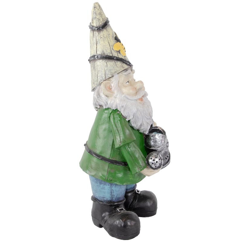 Gnome with Watering Can Outdoor Garden Statue - 15.5"