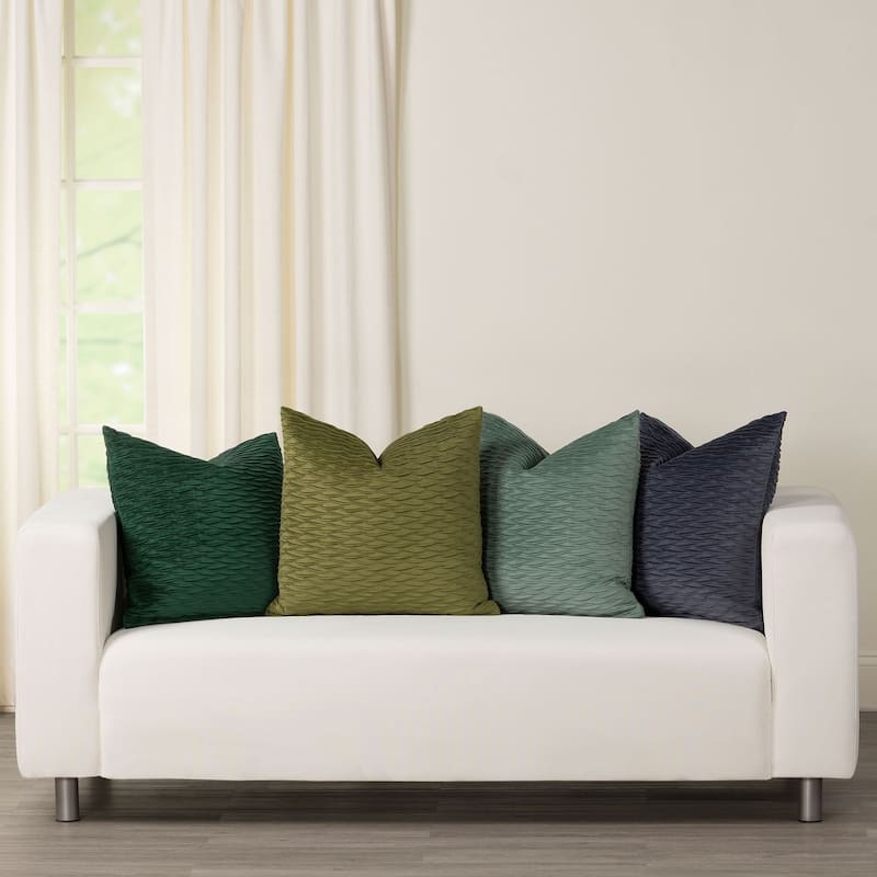 Siscovers Fluctuate Pleated Velvet Throw Pillow